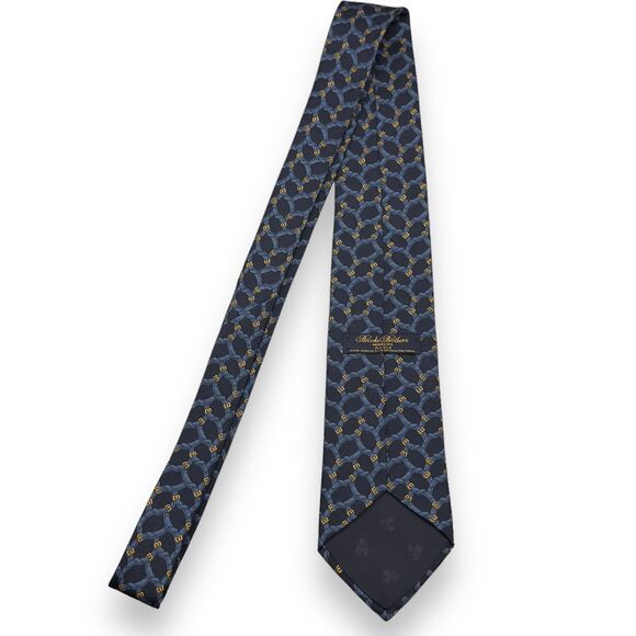 Brooks Brothers Mens Silk Buckle Pattern Necktie Made In USA 57 Inches - Picture 3 of 9